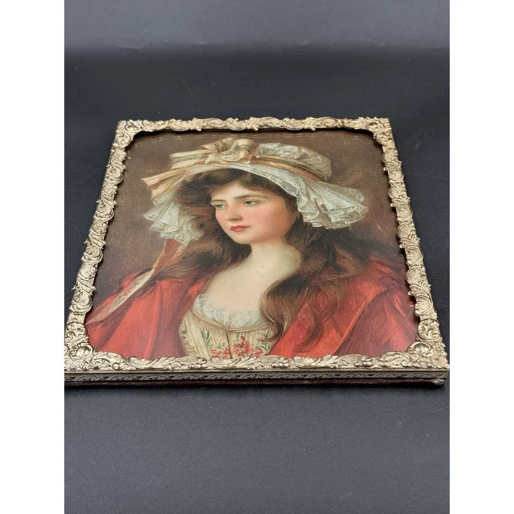 1909 Calendar Girl Prudential 8 X 10 Victorian Ornate Gold Frame